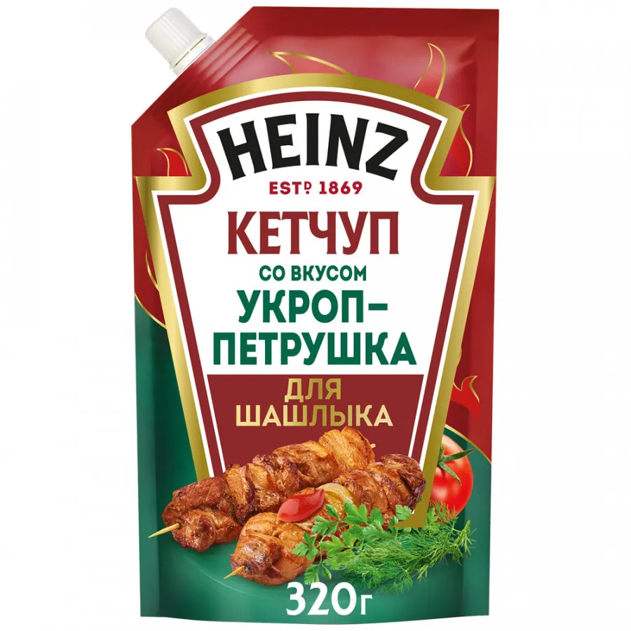 Кетчуп Heinz Томатный с укропом и петрушкой, 320 г