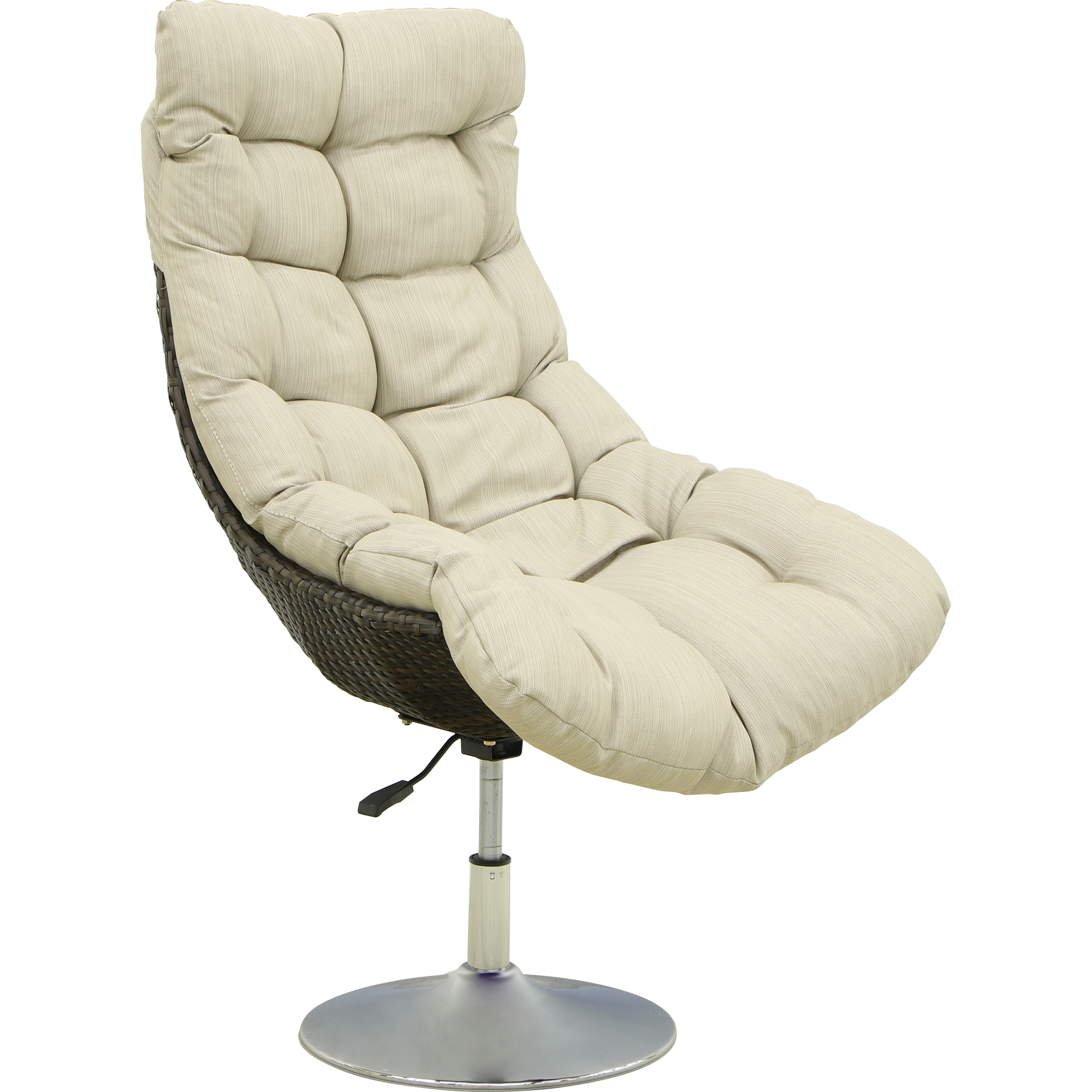 Кресло вращающееся Mavi rattan, цвет серебро - фото 1