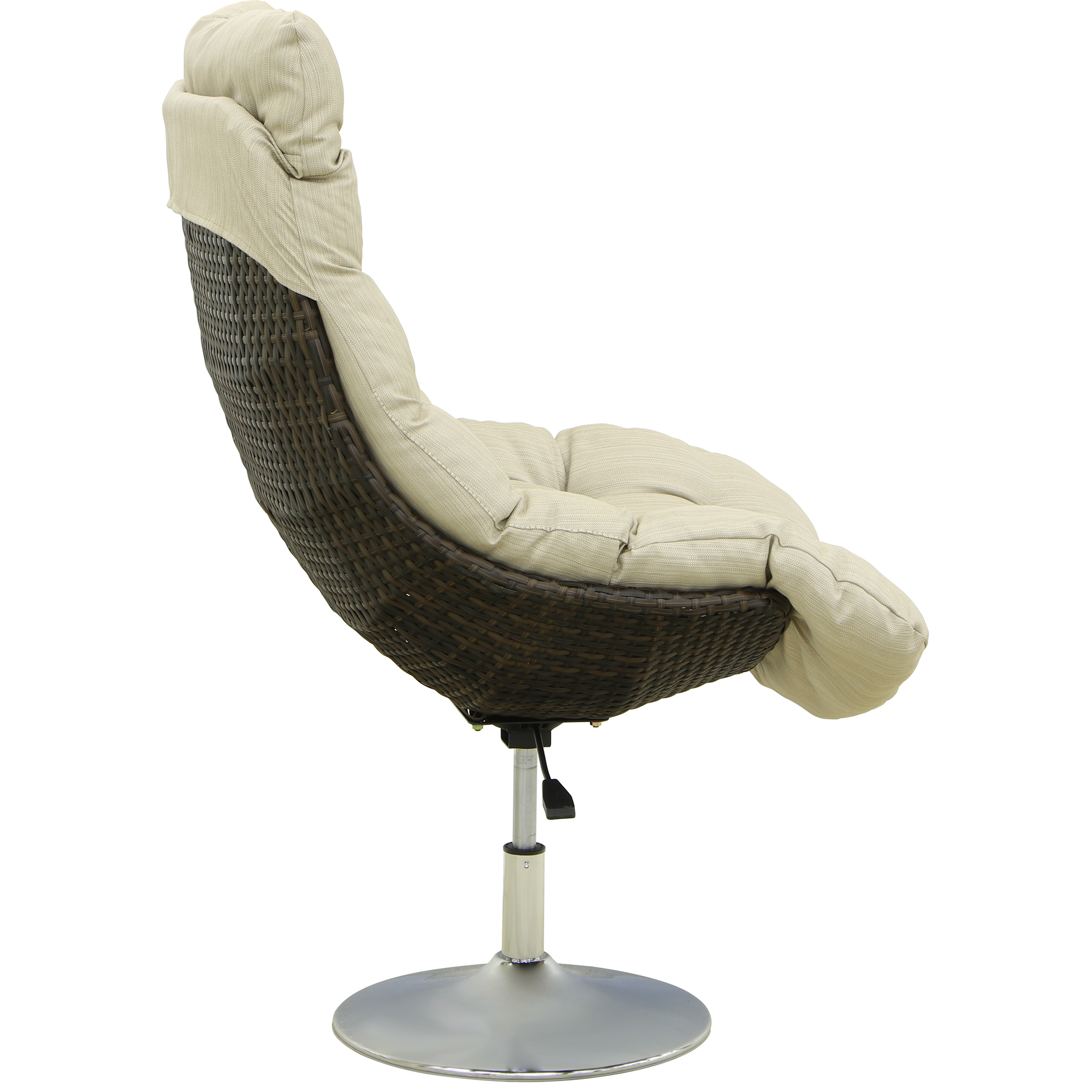 Кресло вращающееся Mavi rattan, цвет серебро - фото 3