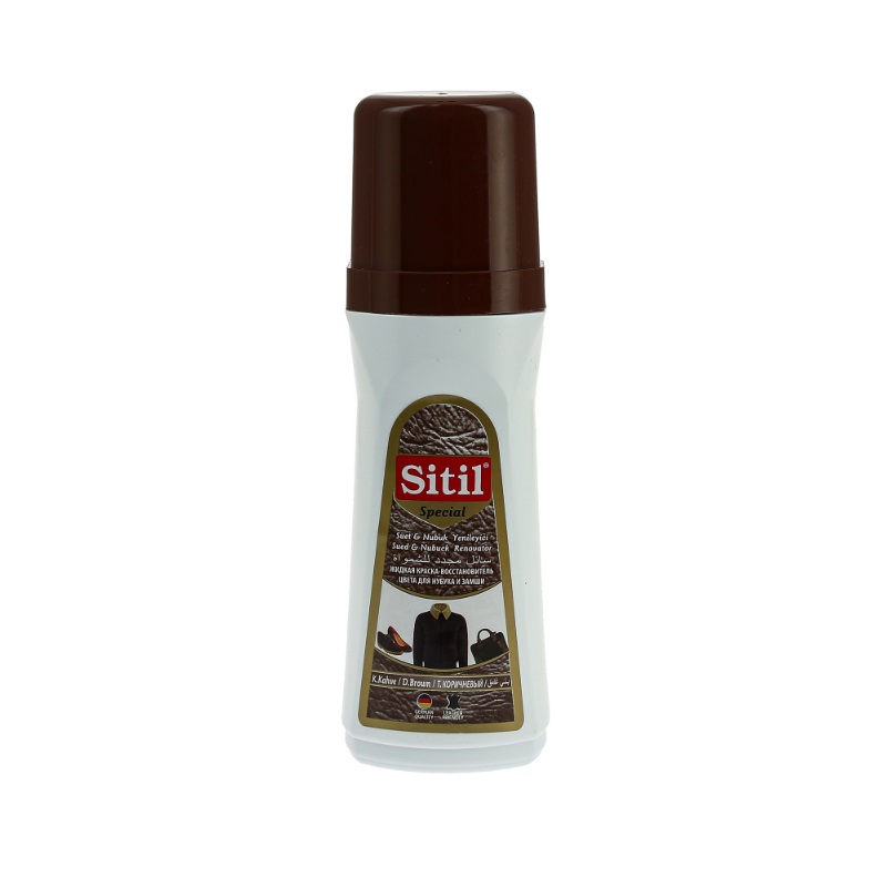 Краска-восстановитель цвета Sitil для замши и нубука темно-коричневая 100 мл краска восстановитель а sitil для гладкой кожи темно коричневая 100 мл