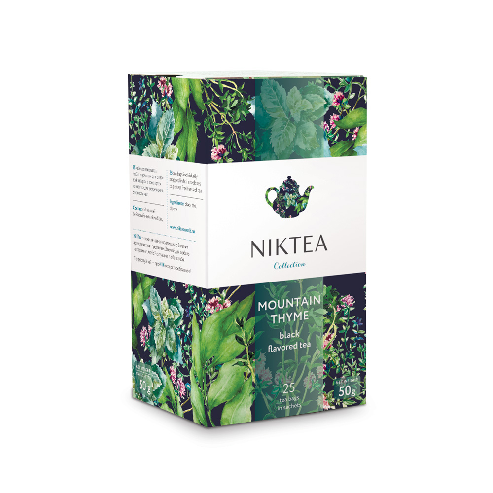 Чай черный Niktea Горный Чабрец, 25х2г чай niktea jasmine emerald зеленый 25 пак