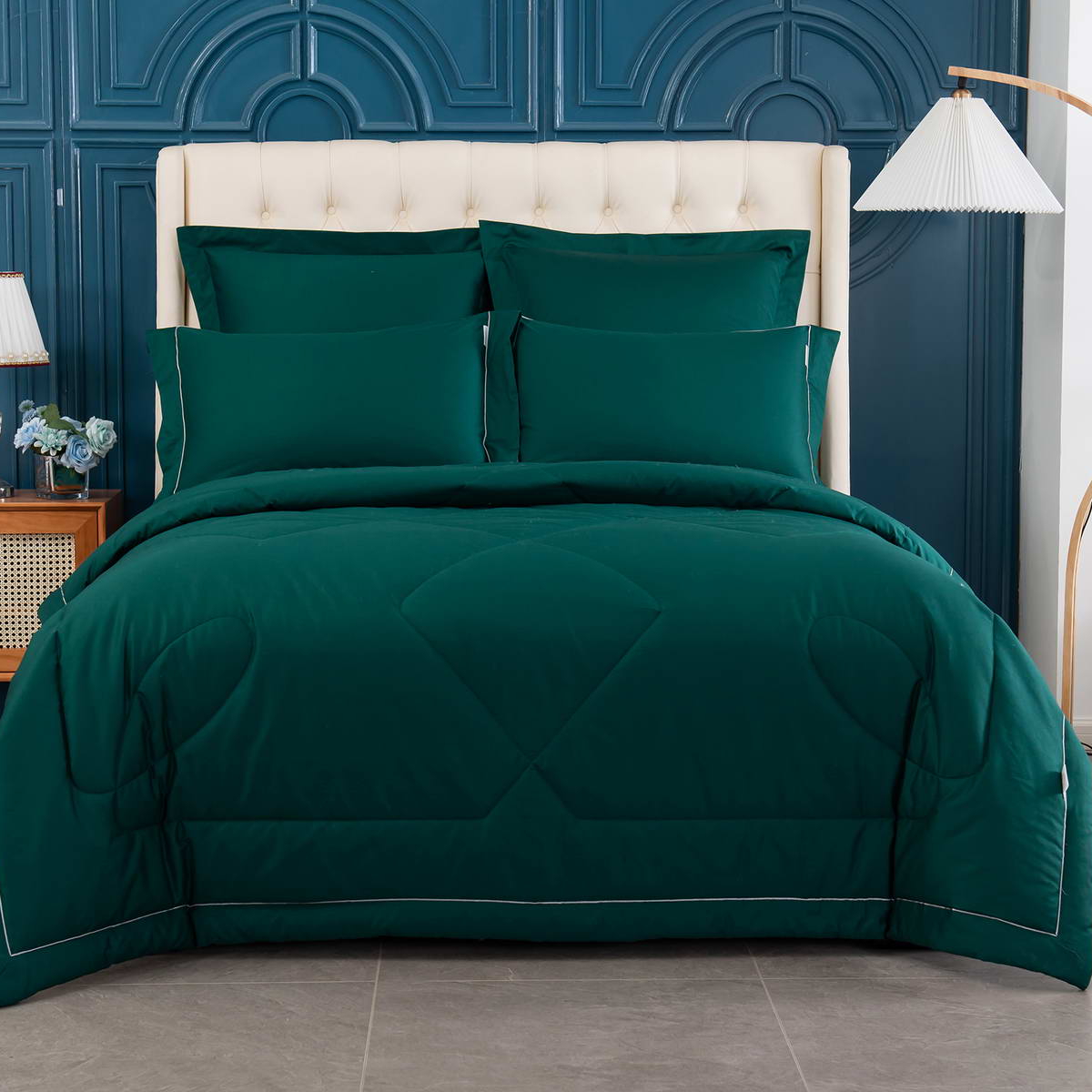 Комплект постельного белья с одеялом Sofi De Marko Маурицио зелёный Евро комплект постельного белья la besse сатин светло зелёный семейный