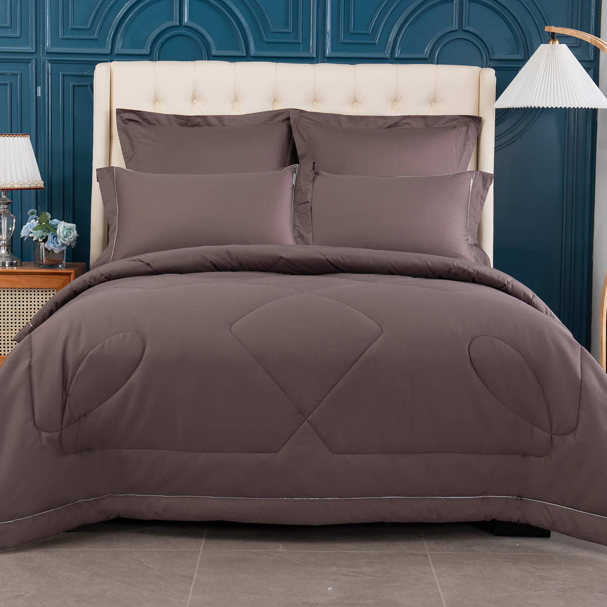 Комплект постельного белья с одеялом Sofi De Marko Маурицио коричневый Евро одеяло sofi de marko 200х220 лавия сатин