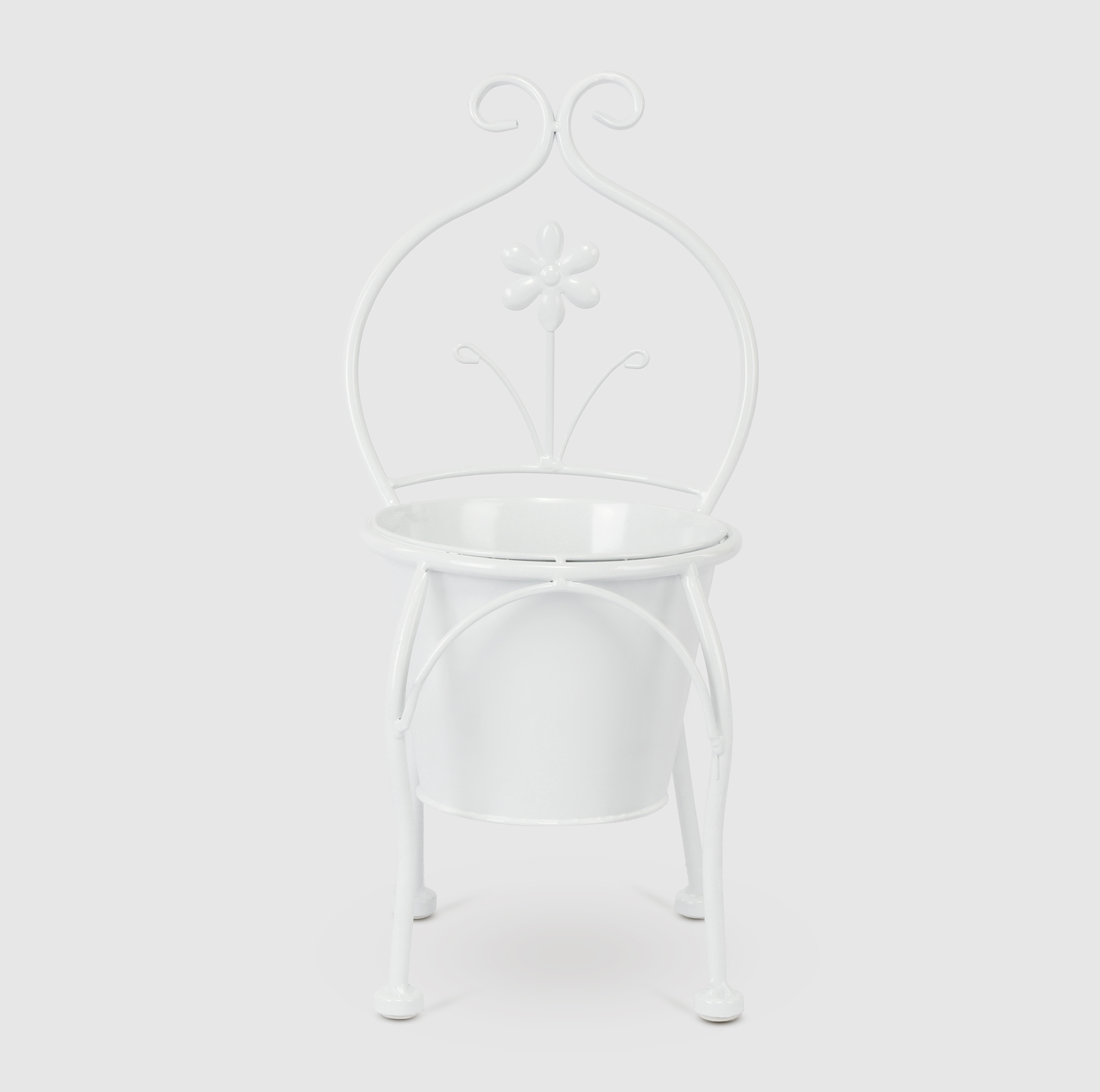 Кашпо для цветов Ningde qinyuan в форме стула белое 18х20х39 см подставка для ов ningde qinyuan nico 30х30х70см