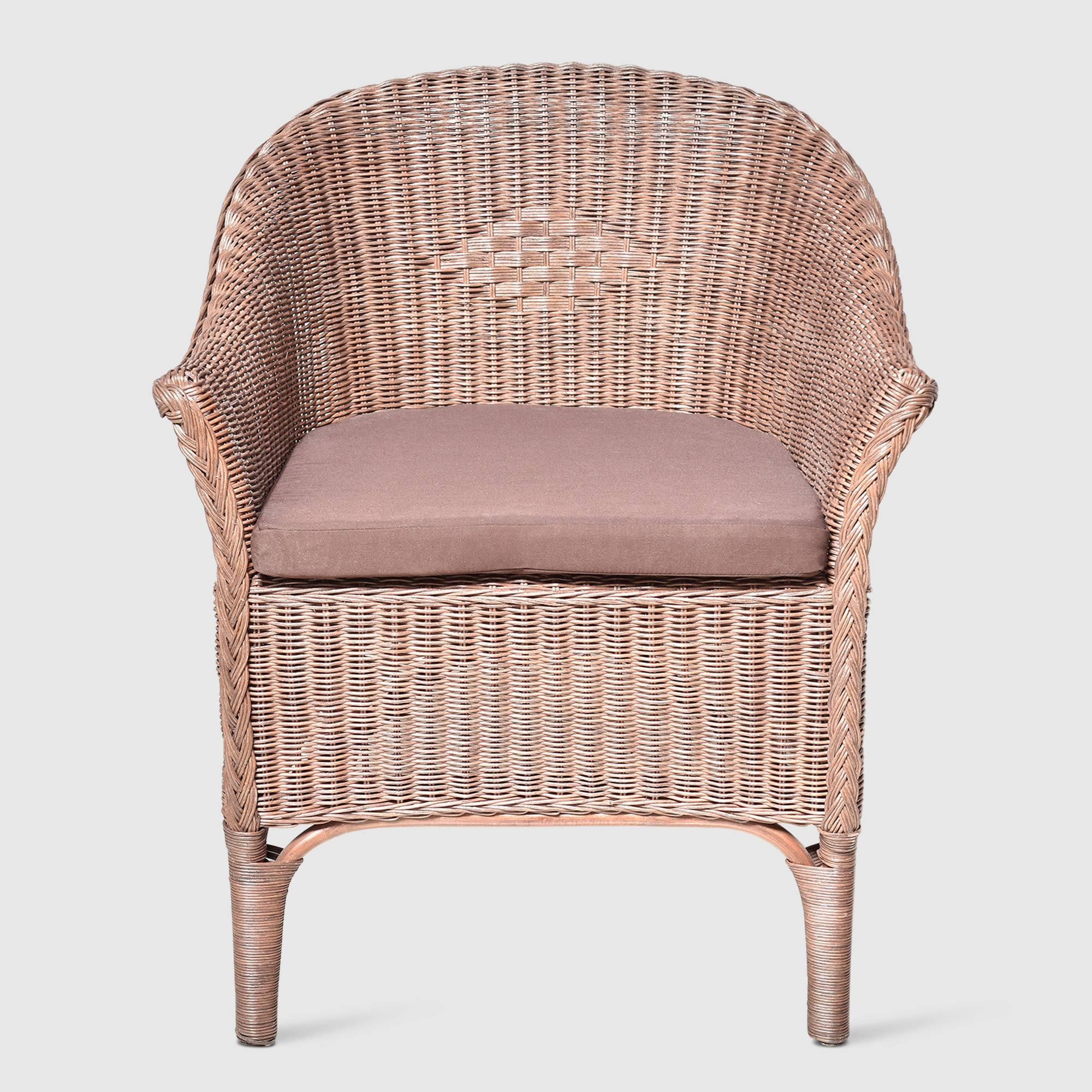 Кресло Rattan grand Roma medium brown с подушкой, цвет светло-коричневый - фото 6