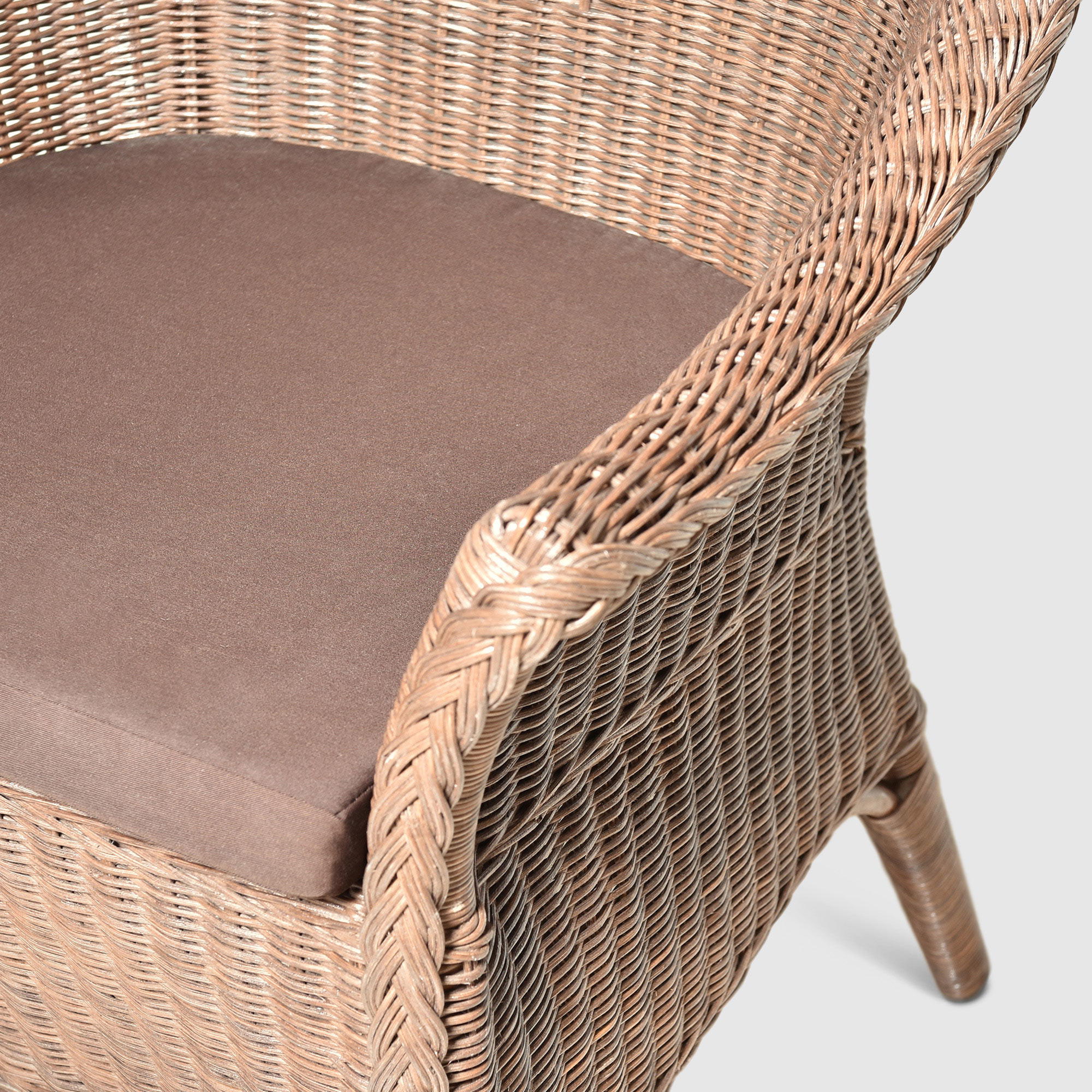 Кресло Rattan grand Roma medium brown с подушкой, цвет светло-коричневый - фото 8