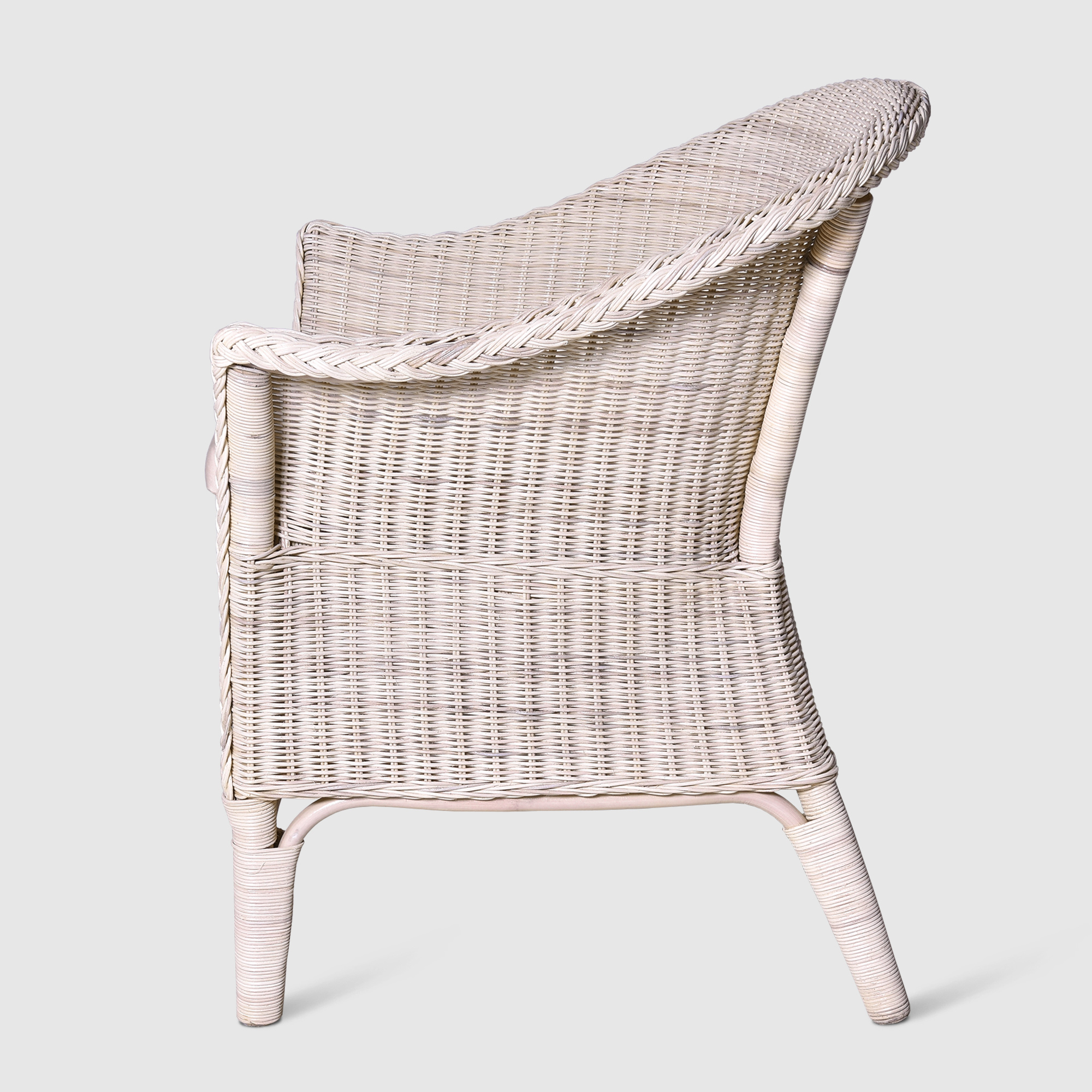 Кресло Rattan grand Roma white wash с подушкой, цвет бежевый - фото 7
