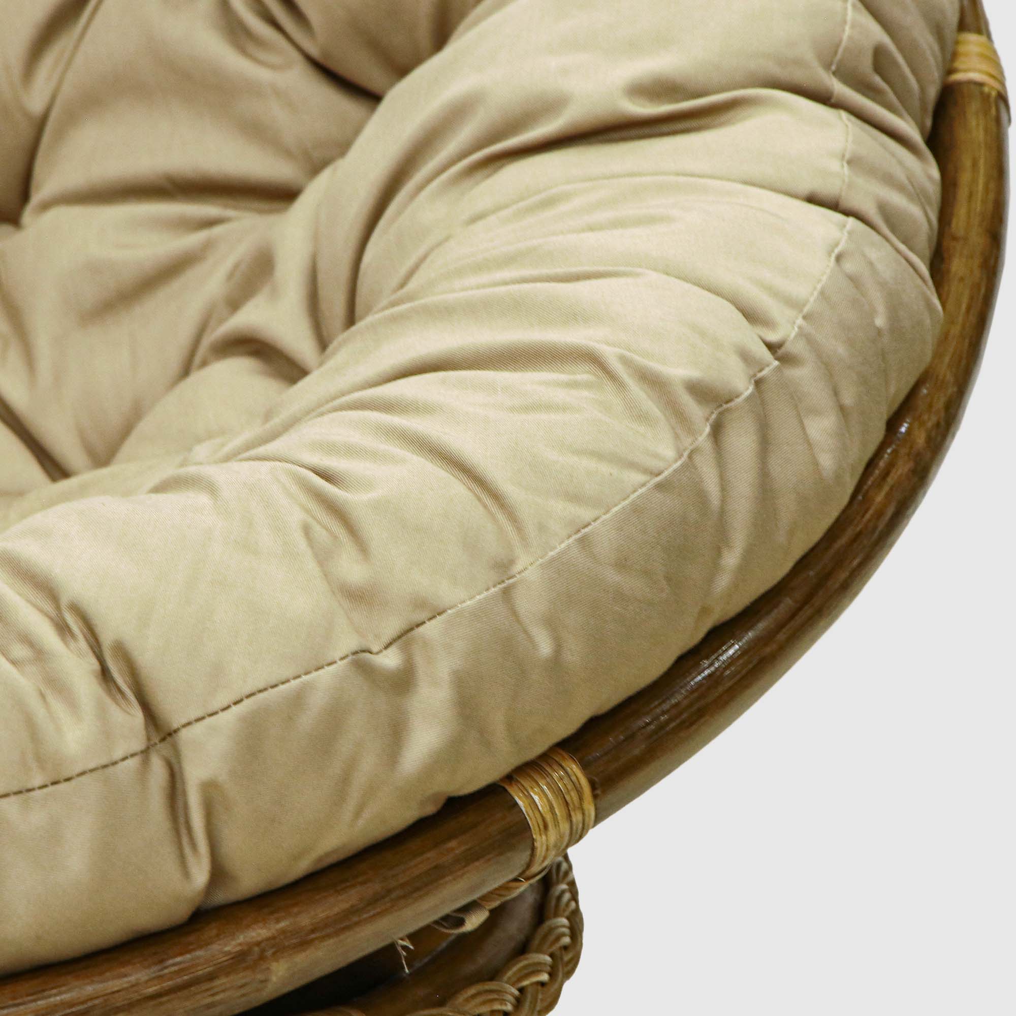 Кресло-папасан Rattan grand wicker brown с подушками, цвет бежевый - фото 4