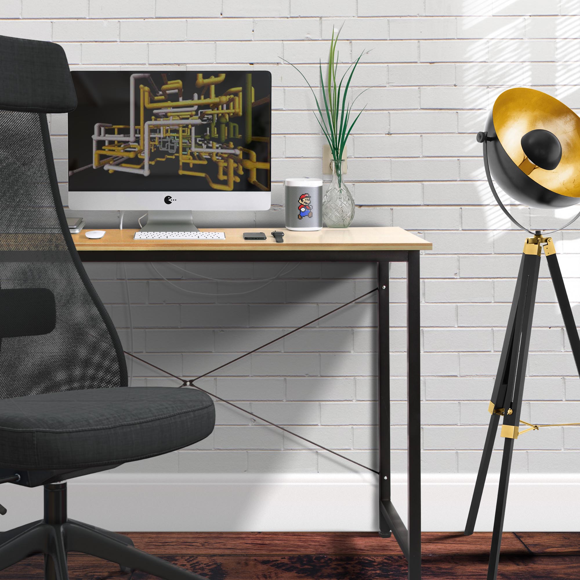 Стол рабочий City Furniture бежевый с чёрным 150х100х76,5 см, цвет чёрный - фото 5
