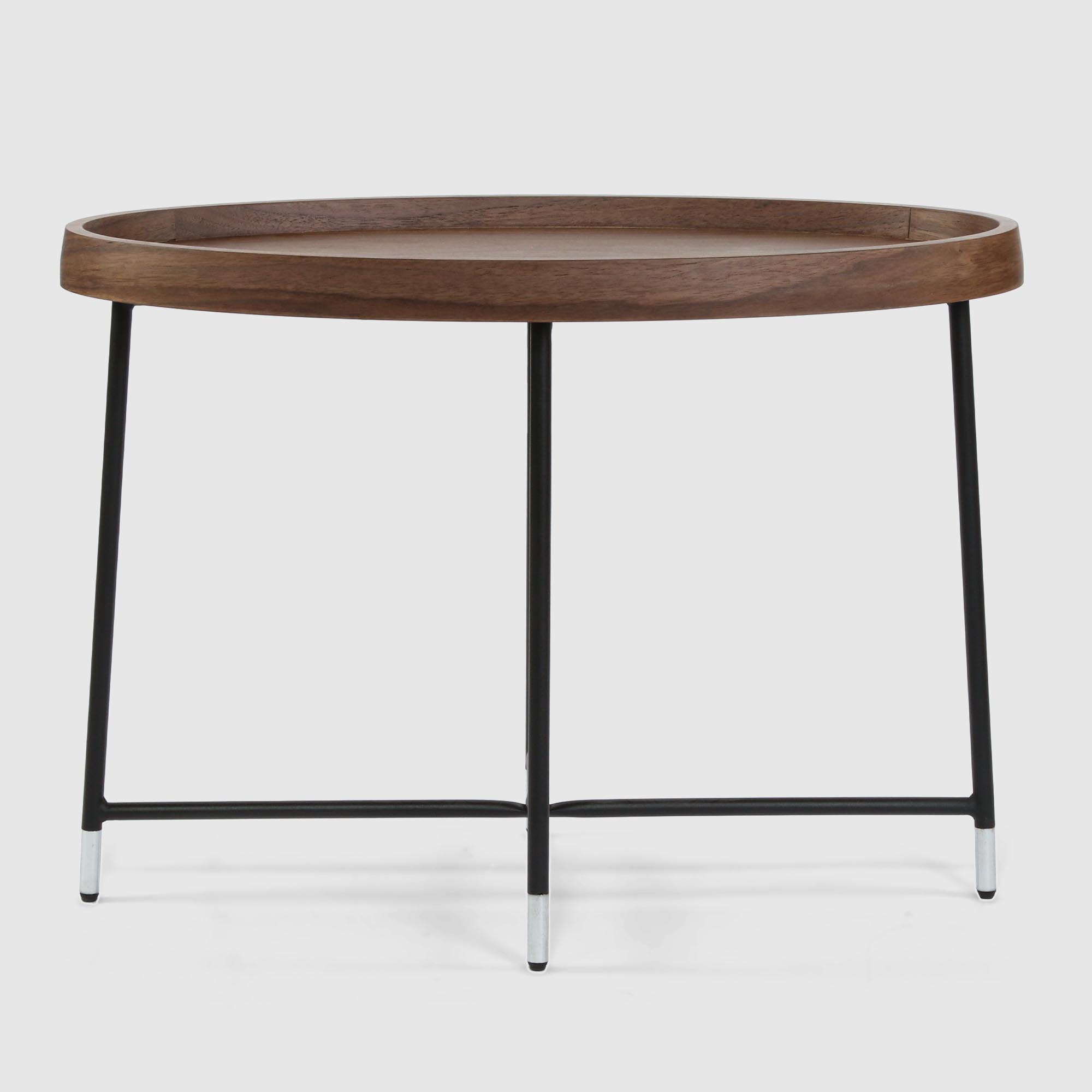 Стол журнальный City Furniture коричневый с чёрным 75х40х53 см, цвет чёрный - фото 6