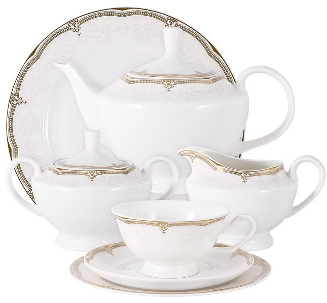 Чайный сервиз Anna Lafarg Emily Вивьен 40 предметов на 12 персон сервиз чайный bernadotte золотой орнамент 17 предметов 6 персон
