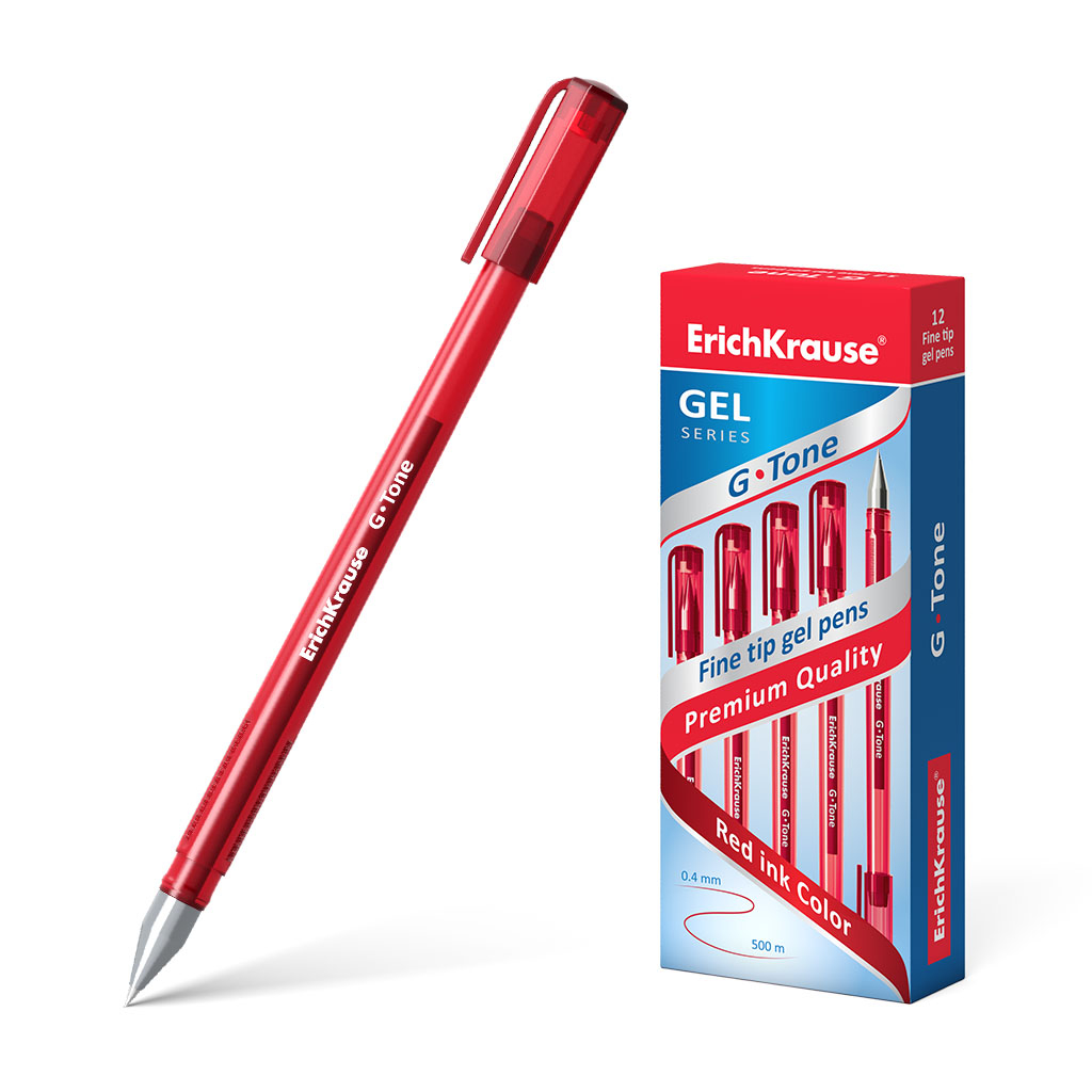 Ручка гелевая Erich Krause G-Tone красная ручка гелевая erich krause r 301 original gel stick 0 5 черная