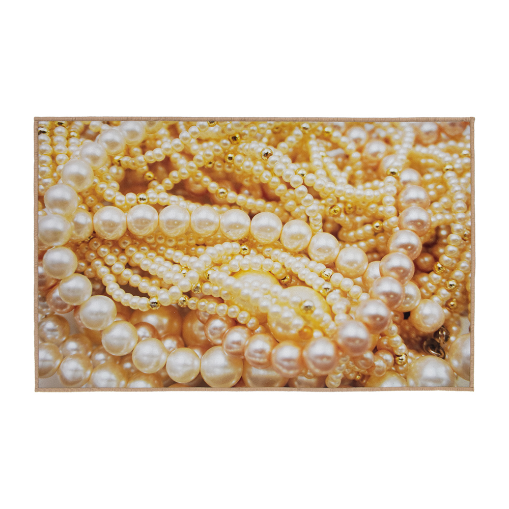 фото Коврик для ванной влаговпитывающий vortex velur spa жемчужное ожерелье золотой 50х80 см
