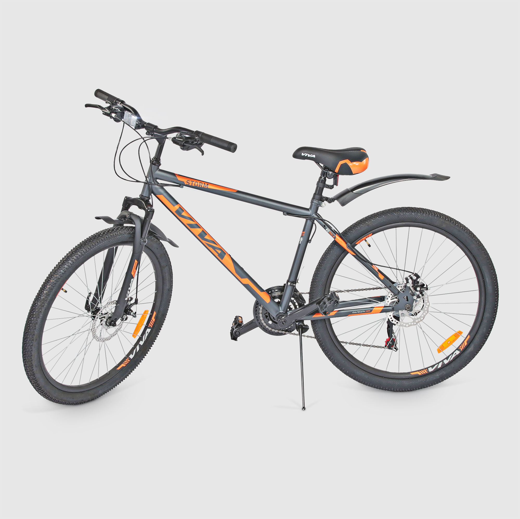 Велосипед горный VIVA Storm 180D, 21 скорость, диаметр колес 26, стальная рама, оранжевый велосипед горный viva storm 180d 21 скорость диаметр колес 26 стальная рама оранжевый