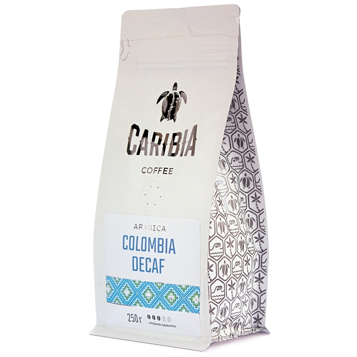 Кофе зерновой Caribia Arabica Colombia Decaf, 250 г кофе зерновой caribia espresso 250 г