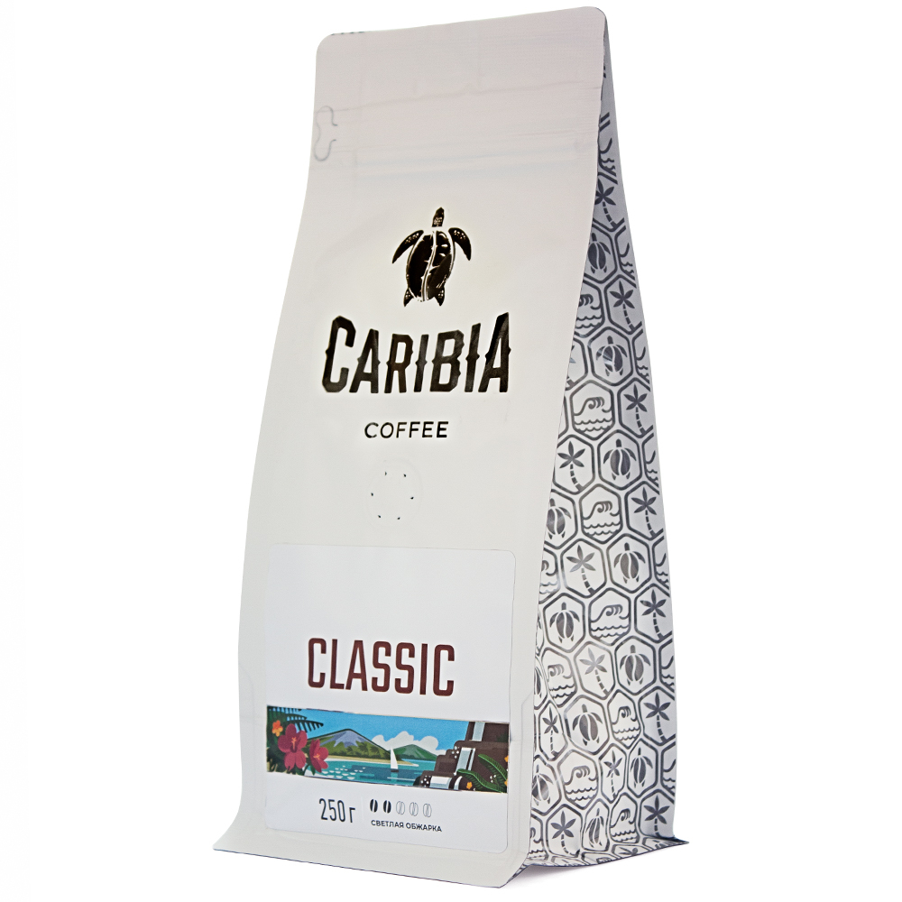 Кофе зерновой Caribia Classic, 250 г турка для кофе медная 0 6 л