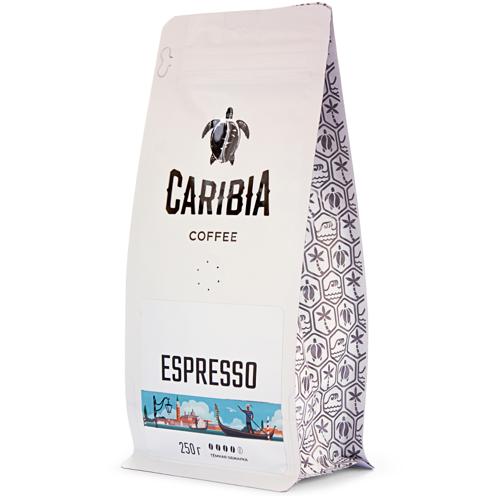 кофе зерновой caribia arabica colombia decaf 1000 г Кофе зерновой Caribia Espresso, 250 г