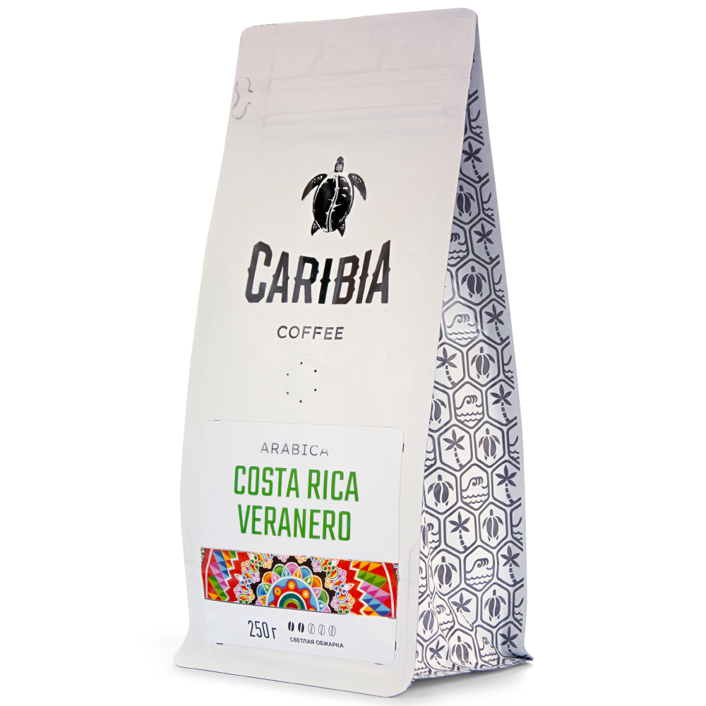 Кофе зерновой Caribia Arabica Costa Rica Veranero, 250 г кофе зерновой caribia classic 1000 г