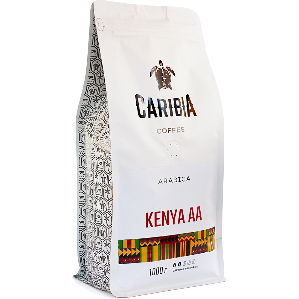 Кофе зерновой Caribia Arabica Kenya AA, 1000 г кофе зерновой caribia arabica kenya aa 1000 г