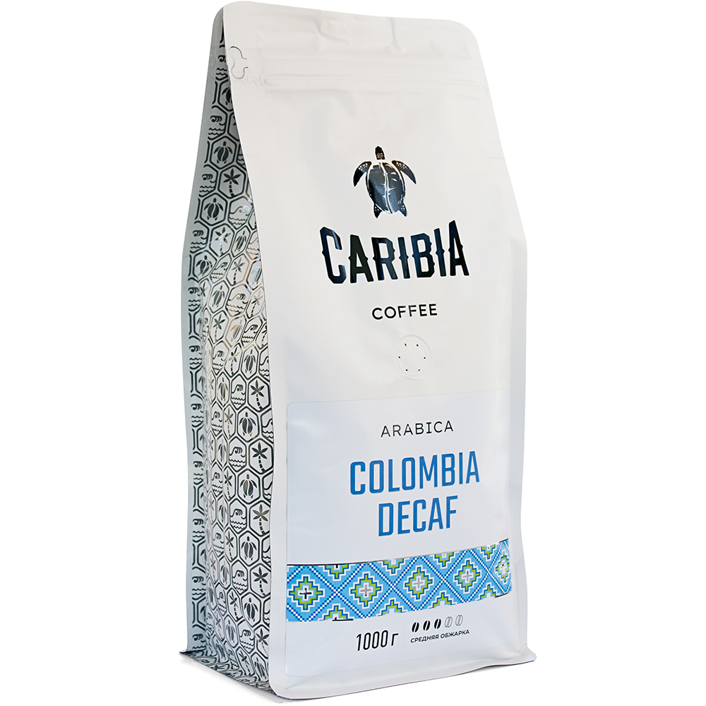 Кофе зерновой Caribia Arabica Colombia Decaf, 1000 г кофе зерновой caribia arabica colombia supremo 1000 г