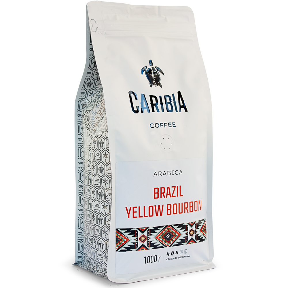Кофе зерновой Caribia Arabica Brazil Yellow Bourbon, 1000 г турка амфора 900 мл арт 434 041