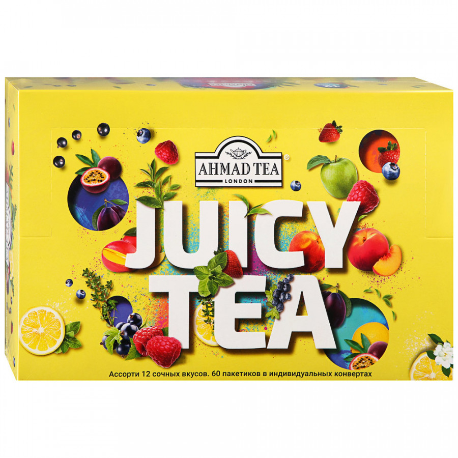 Чайный набор Ahmad Tea Ассорти Джуси Ти, 60 пакетиков чай органический tipson матча и мята 25 пакетиков
