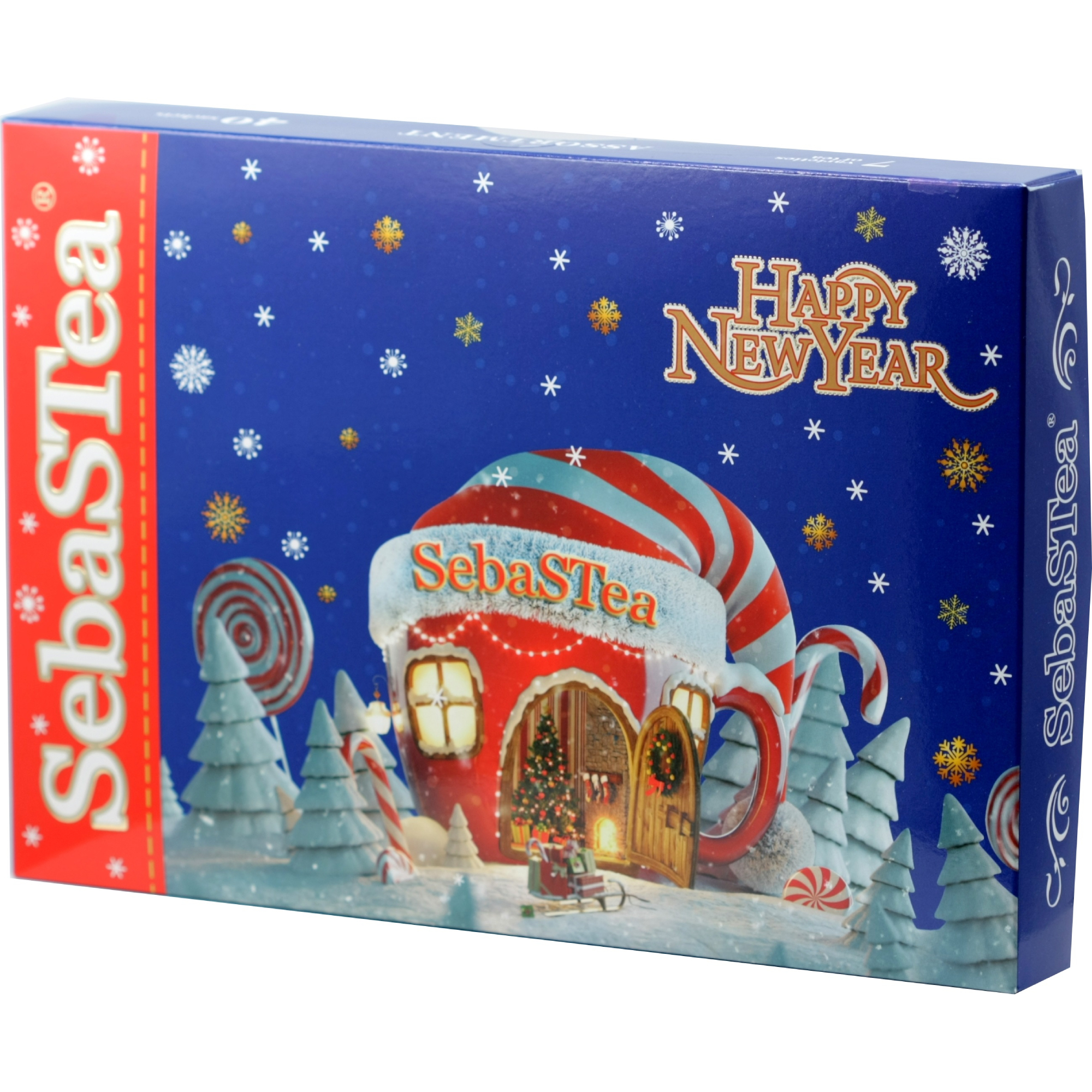 Коллекция чая SebaSTea Christmas Hut Ассорти 3 (40 пакетиков), 65 г набор резинок пружинок для волос с ароматом персика