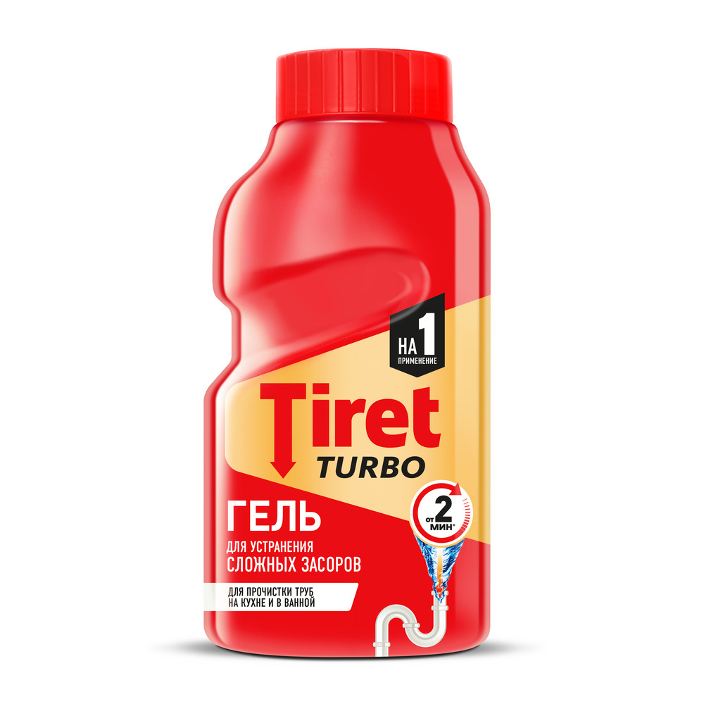 цена Гель Tiret Turbo для прочистки труб 200 мл
