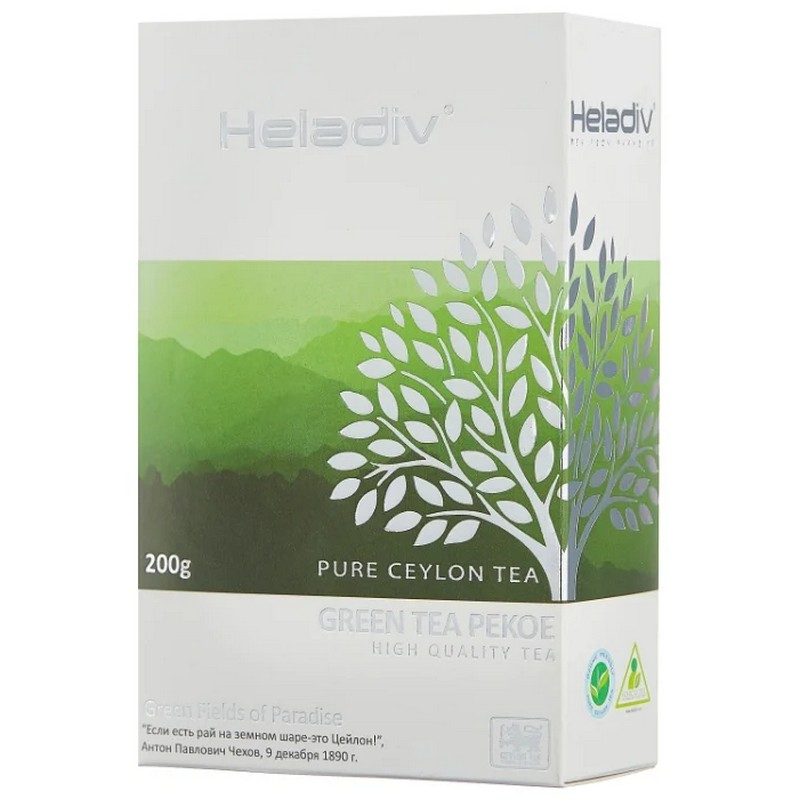 Чай зеленый Heladiv Green Tea, 200 г чай зеленый heladiv soursop green tea 250 g