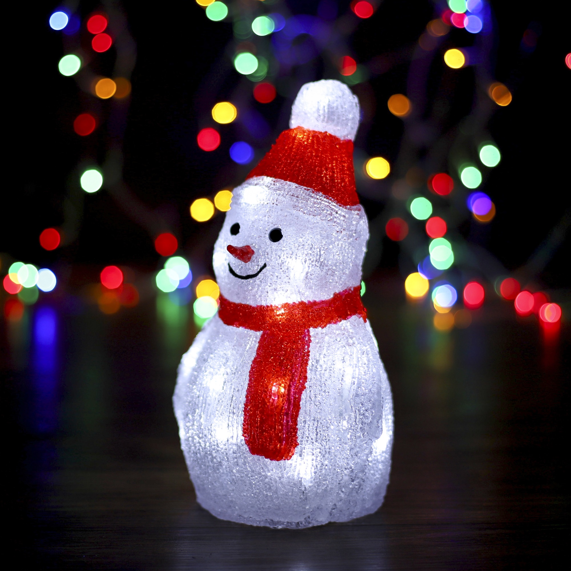 Фигура объемная светящаяся Kaemingk снеговик 14х25 см в ассортименте, цвет холодный белый - фото 2