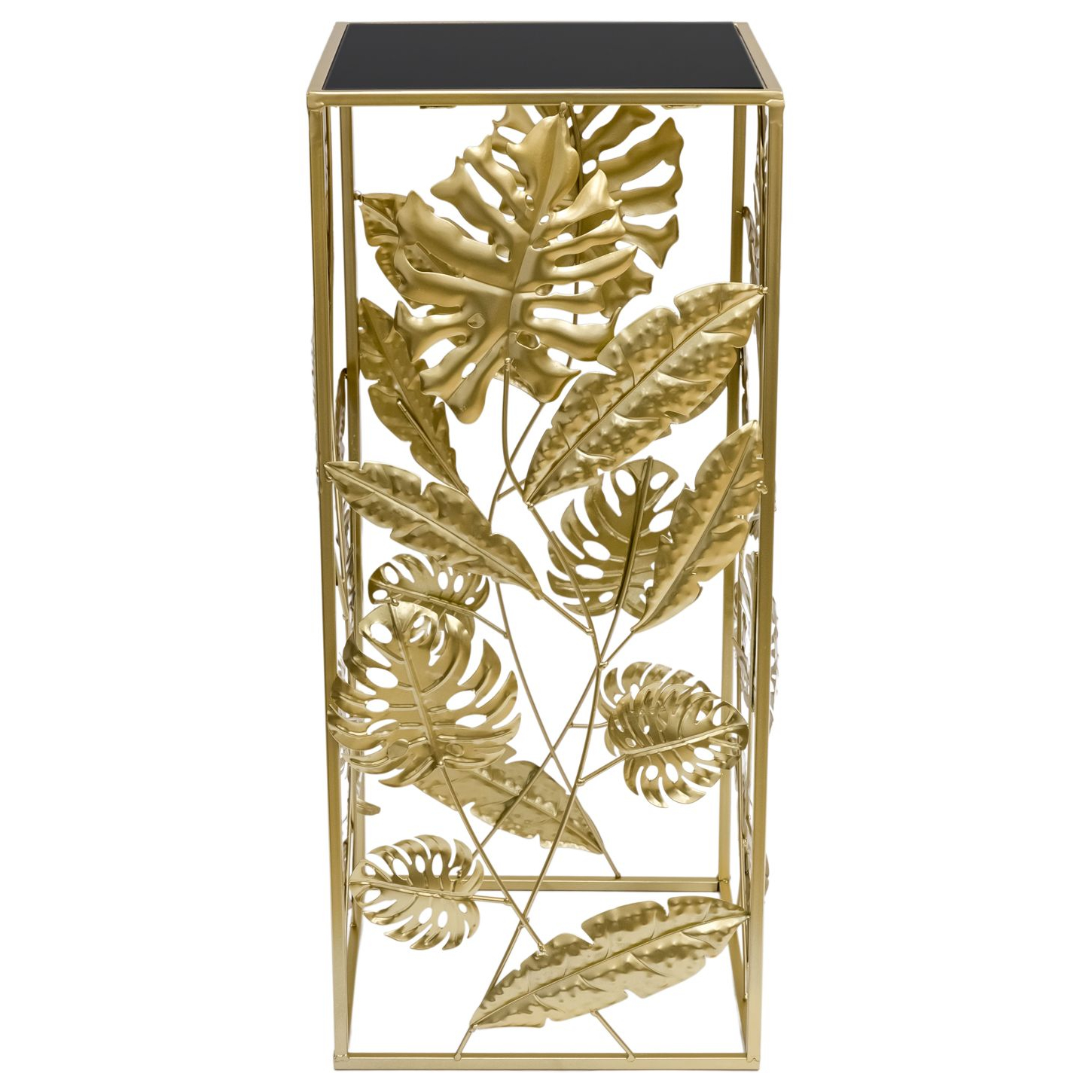 Столик Glasar интерьерный листья 33x33x75 см, цвет золотистый - фото 1