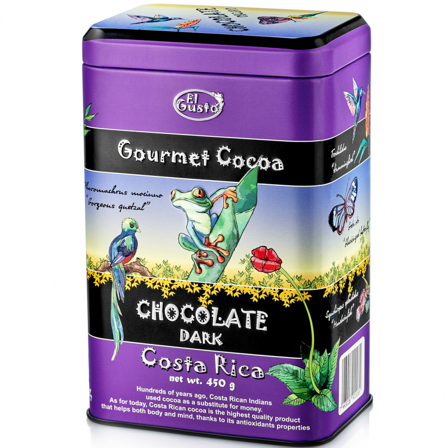 Какао El Gusto Gourmet cocoa chocolate dark, 450 г сахар порционный в стиках тростниковый rioba 2 5кг 500шт