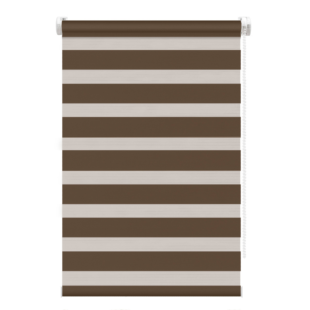 Рулонная штора FixLine Amigo Base День-Ночь коричневая 50х160 см рулонная штора fixline amigo basic коричневая 50х160 см