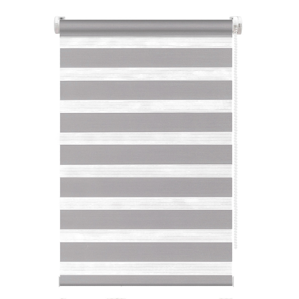 Рулонная штора FixLine Amigo Base День-Ночь серая 80х160 см, цвет серый, размер 80х160 - фото 1