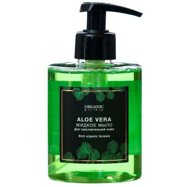 Жидкое мыло Organic Guru Aloe vera 300 мл крем для рук вiтэкс aloe vera питательный 150 мл