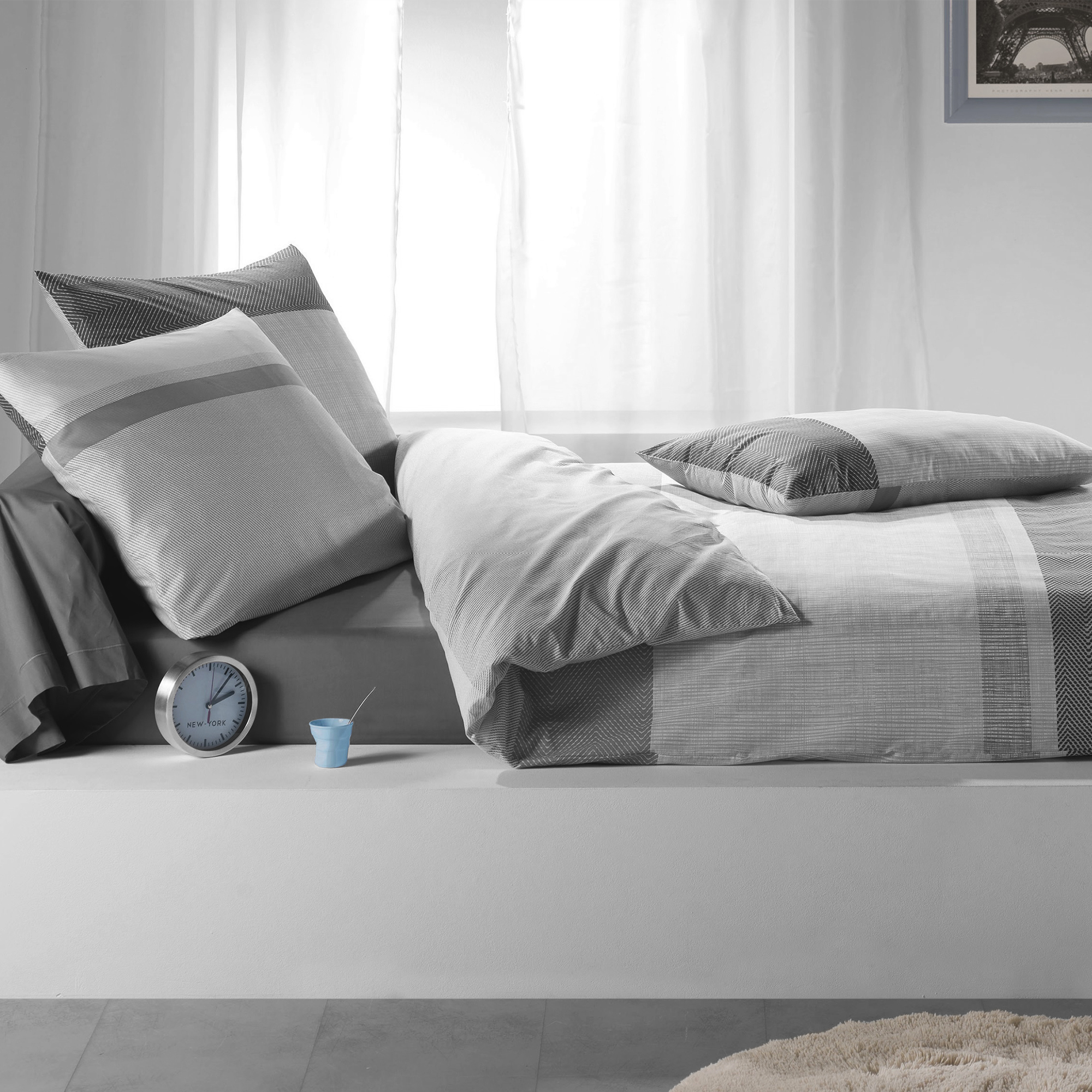 фото Комплект постельного белья bahar spenser белый с серым семейный