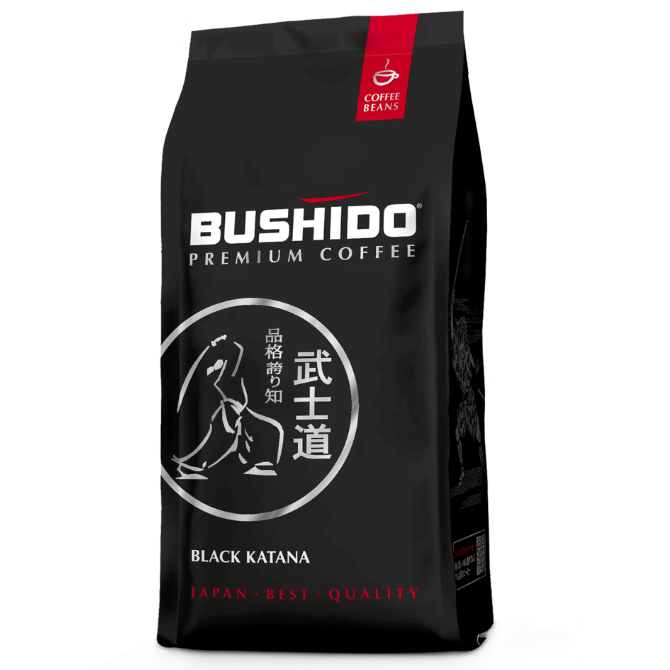 Кофе в зернах Bushido Black Katana, 1 кг кофе в зернах bushido red katana 1 кг
