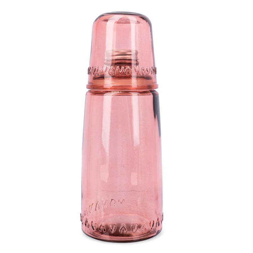 Бутылка для воды San miguel 1 л со стаканом розовый бутылка для воды 800 мл fissman 6913