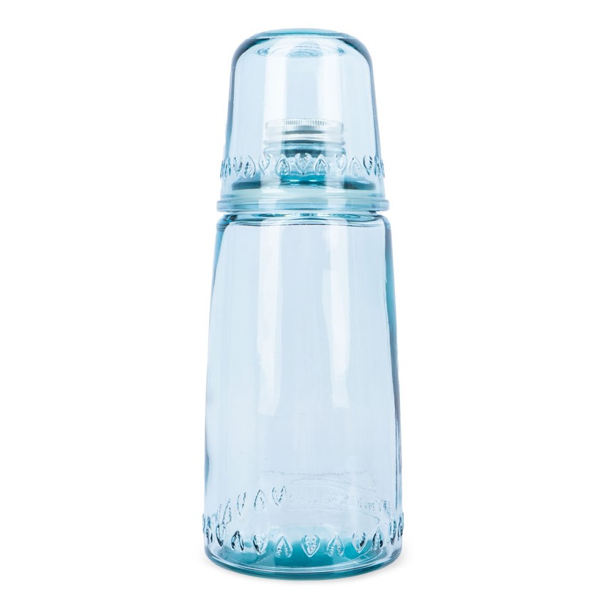 Бутылка для воды San miguel 1 л со стаканом голубой