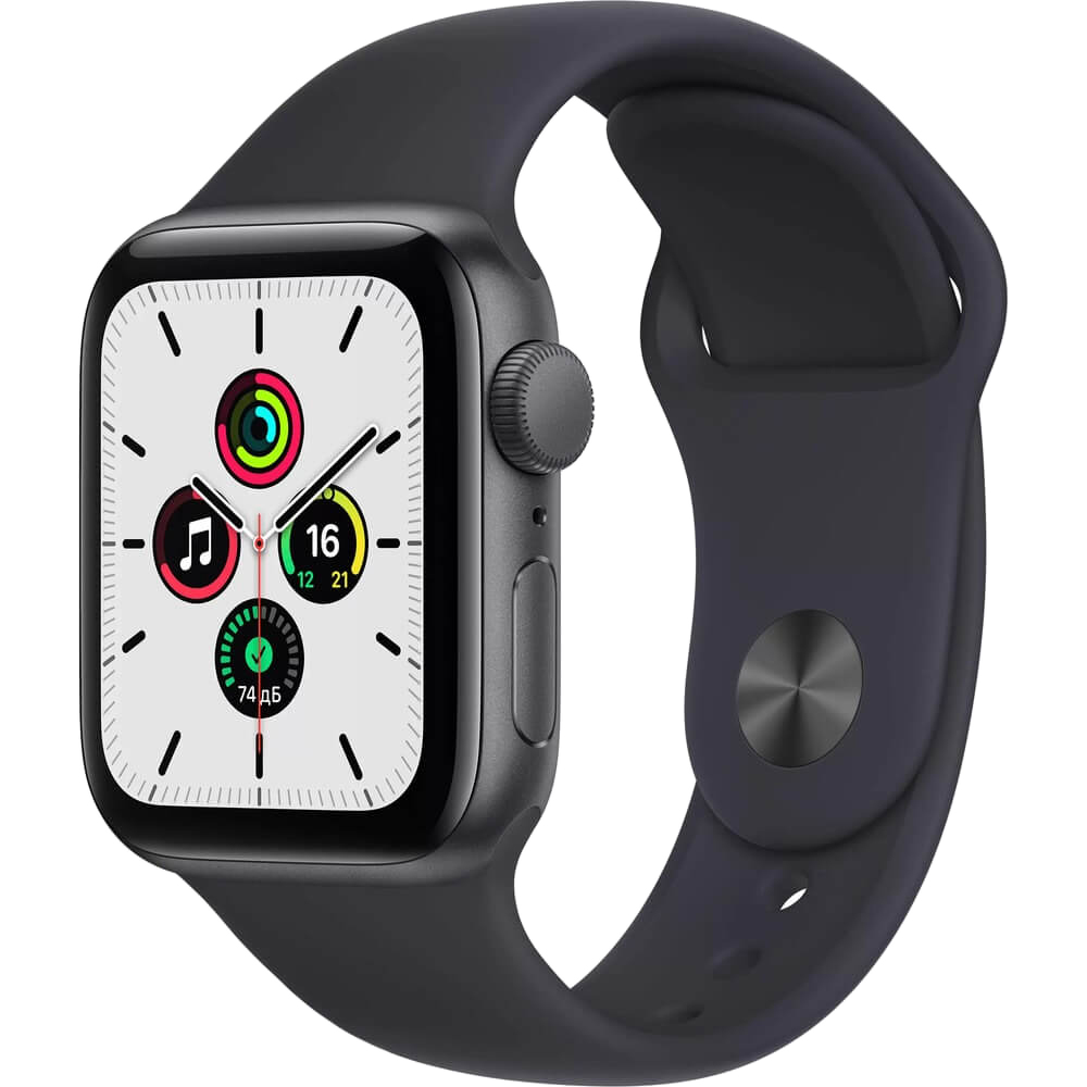 фото Смарт-часы apple watch se 44 мм спортивный ремешок серый