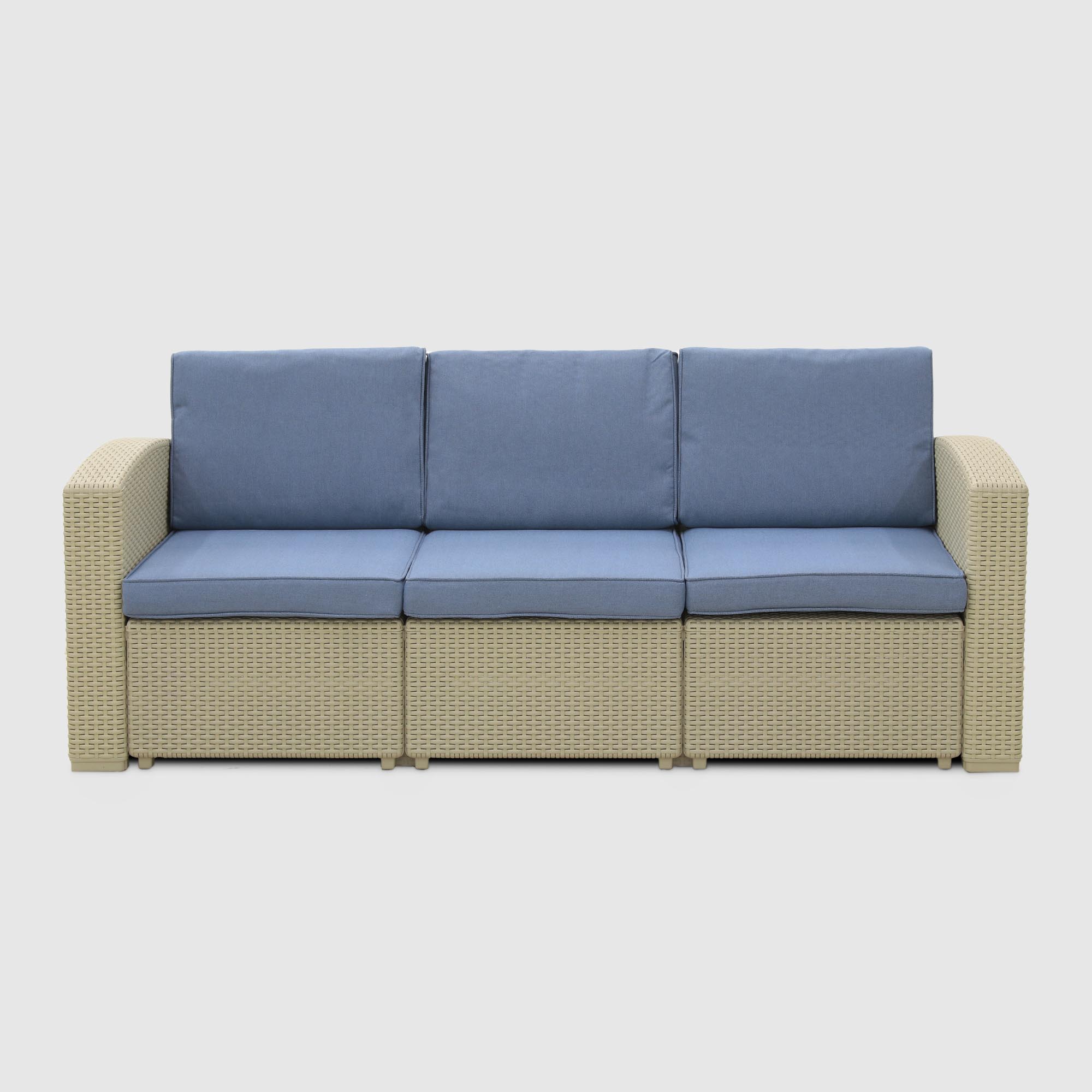 Комплект мебели LF стол+софа 3-х местная+2 кресла+тумбочка серый, цвет синий, размер 199x75x71 - фото 4