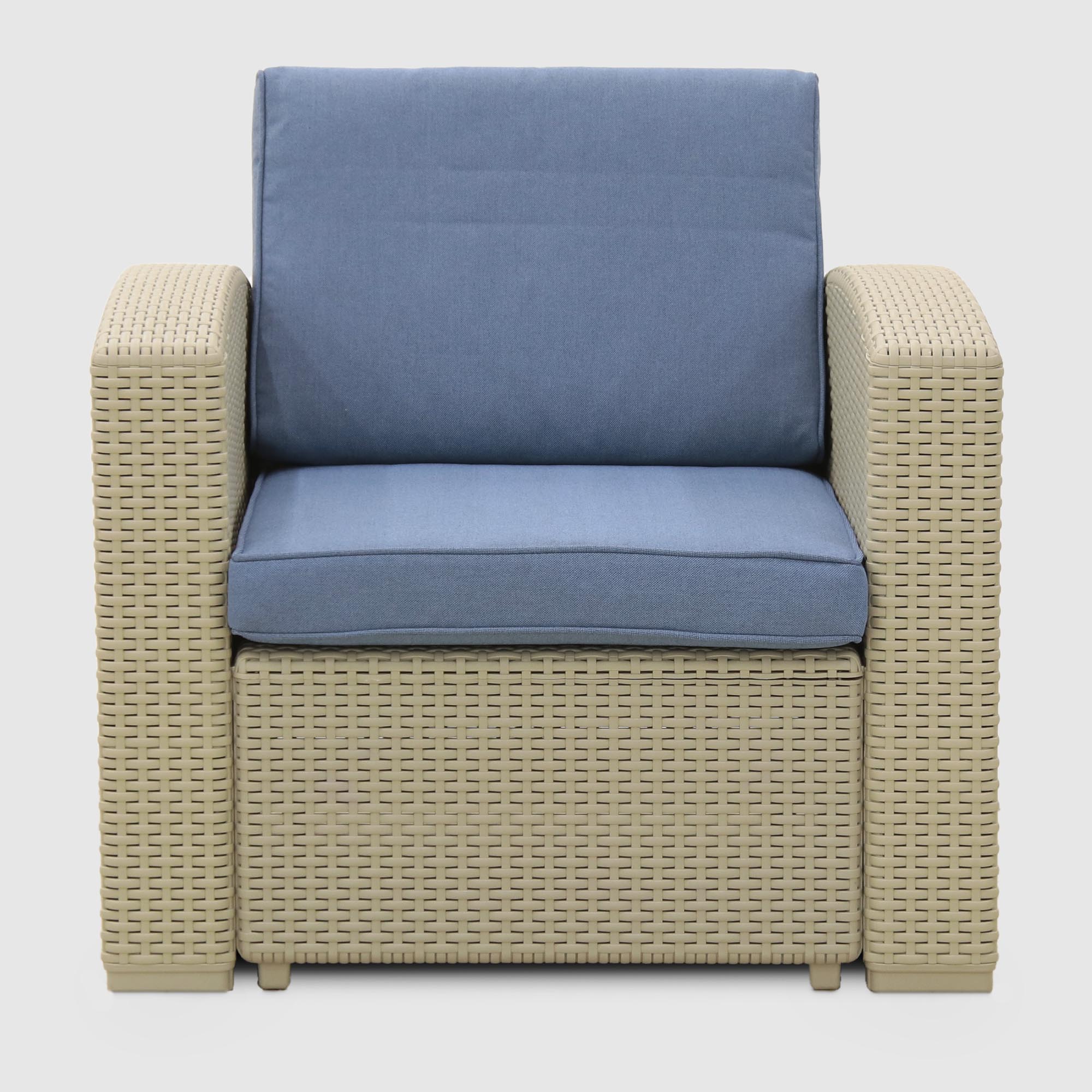 Комплект мебели LF стол+софа 3-х местная+2 кресла+тумбочка серый, цвет синий, размер 199x75x71 - фото 6