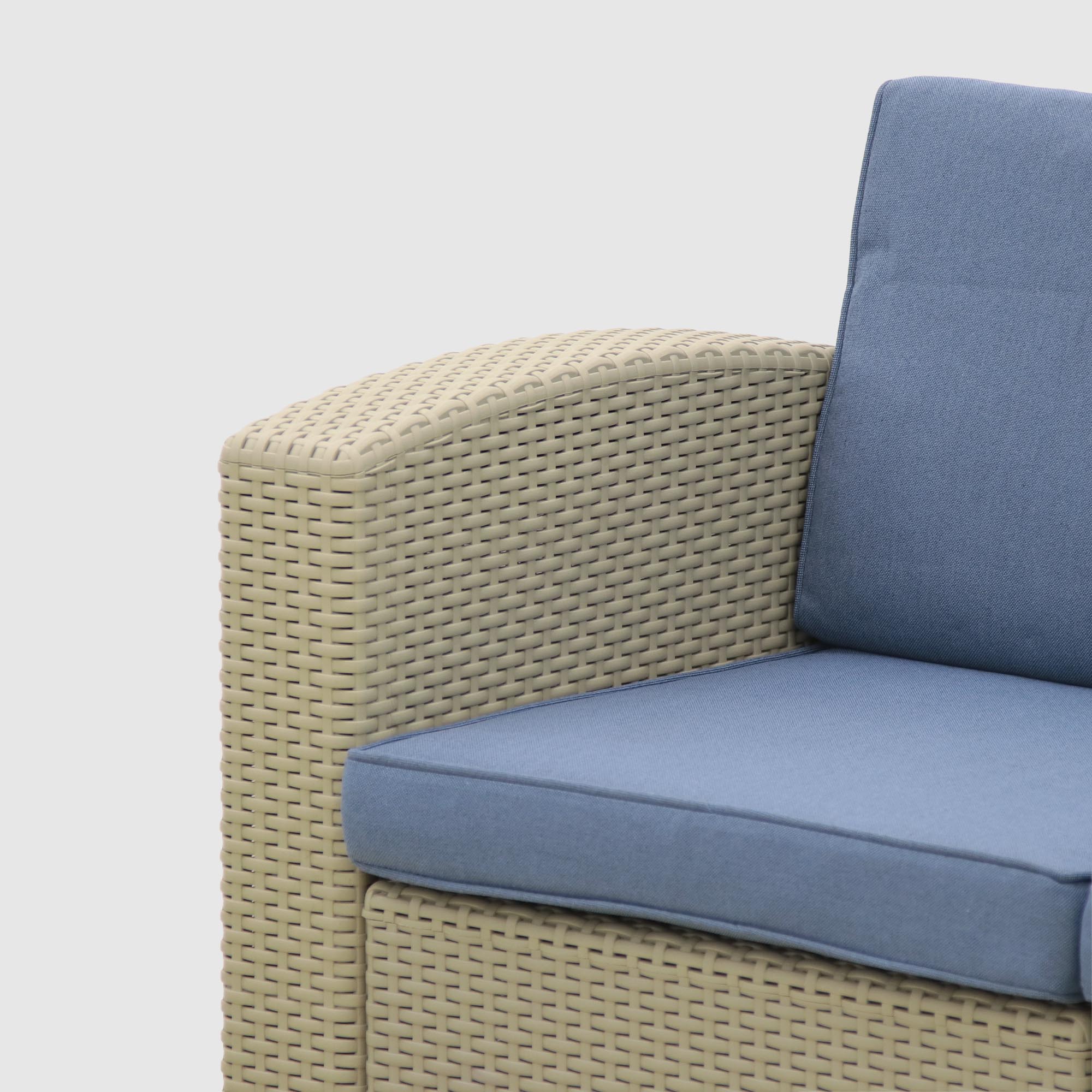 Комплект мебели LF стол+софа 3-х местная+2 кресла+тумбочка серый, цвет синий, размер 199x75x71 - фото 12