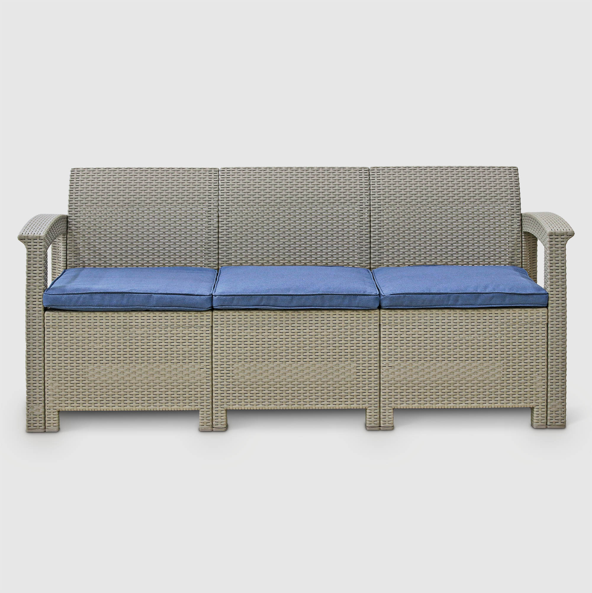 Комплект садовой мебели LF бежевый с синим из 4 предметов, цвет серо-бежевый, размер 173х62 - фото 2