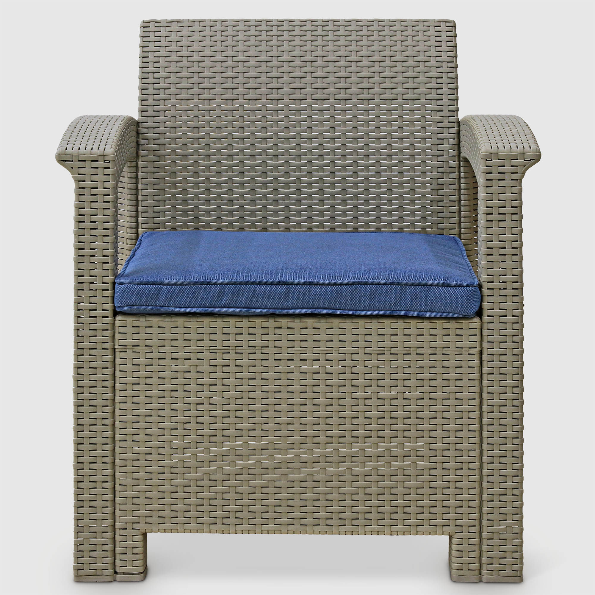 Комплект садовой мебели LF бежевый с синим из 4 предметов, цвет серо-бежевый, размер 173х62 - фото 4
