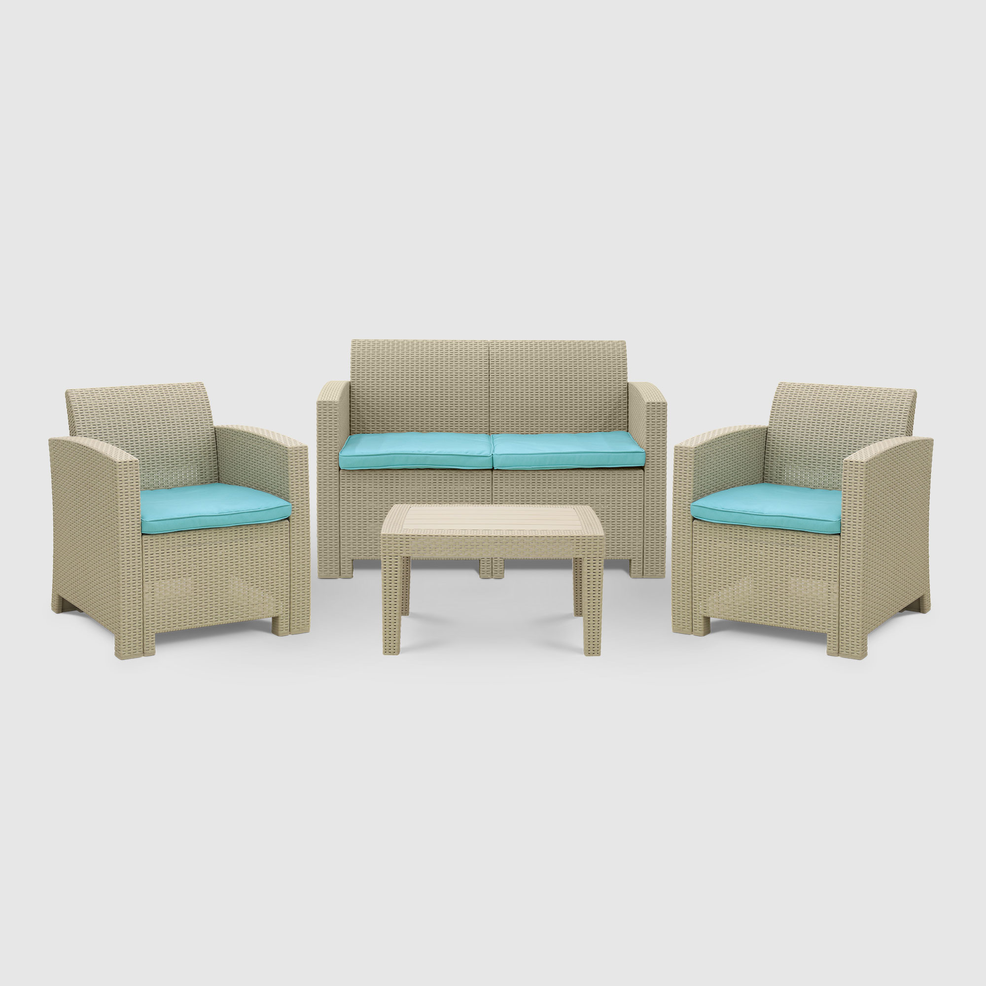цена Комплект мебели LF стол+софа 2-х местная+2 кресла с подушками