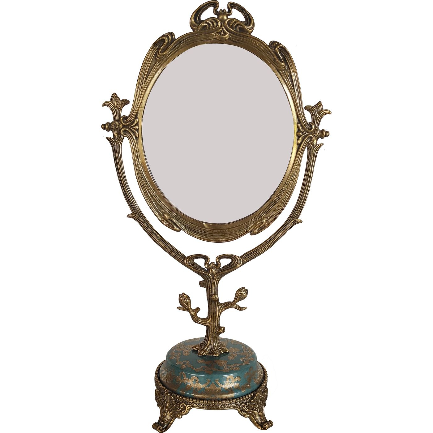 Зеркало Glasar настольное 26x14x46 см голубой зеркало косметическое настольное swensa двустороннее 17 см золотой