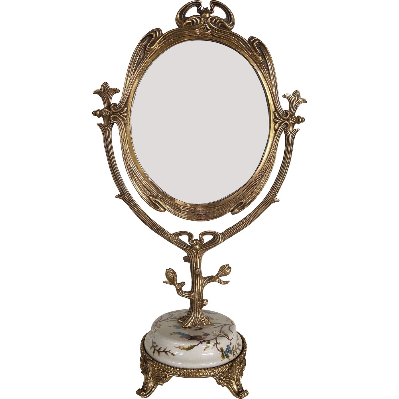 Зеркало Glasar настольное 26x14x46 см белый зеркало настольное glasar розовое 23х14х28 см