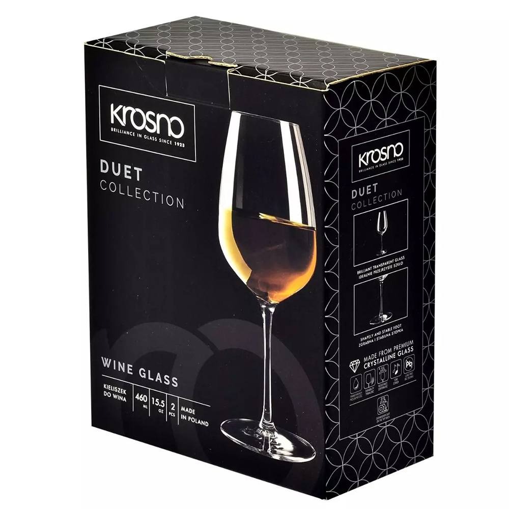 Набор бокалов для вина Krosno Дуэт 460 мл 2 шт, цвет прозрачный - фото 4