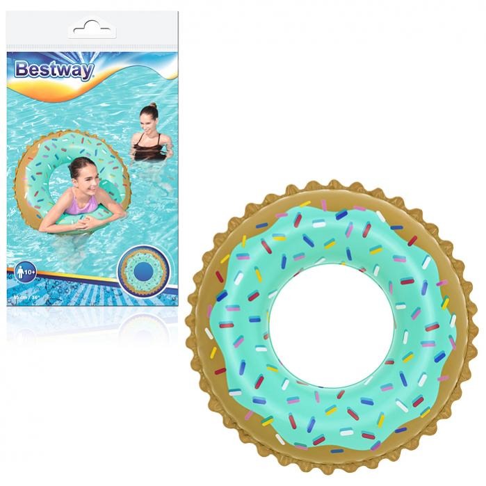 Круг для плавания Bestway Пончик 91 см, цвет бежевый - фото 4